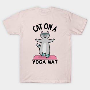 Cat on a Yoga Mat T-Shirt